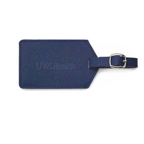 UVA Health System Leather Luggage Tag - Navy