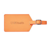 UVA Health System Leather Luggage Tag -  Orange