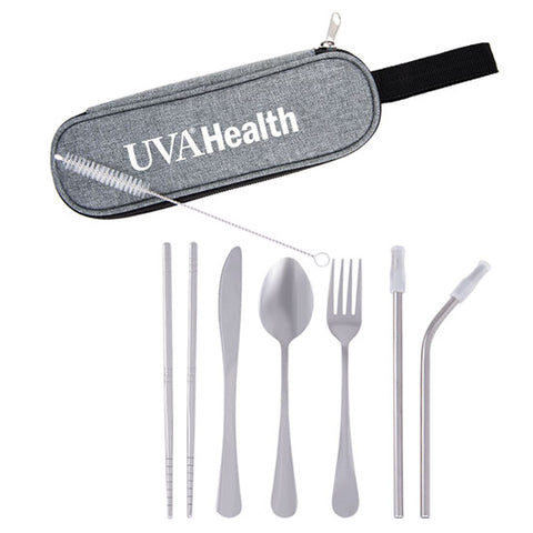 UVA Health System Stainless Steel Cutlery Set with Pouch